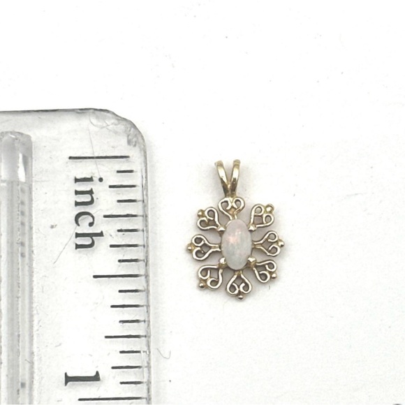 14K Gold and Opal Pendant - Picture 3 of 6